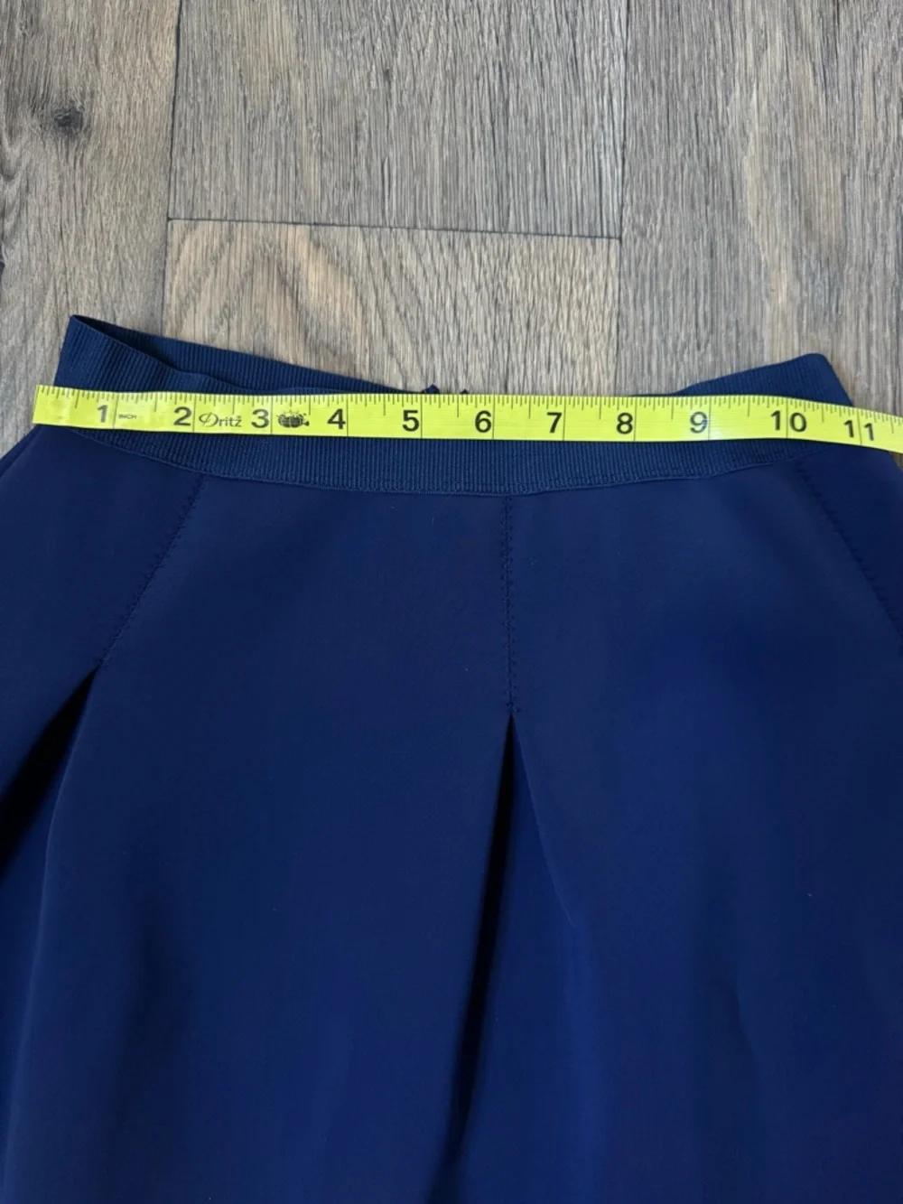 Vintage Essentiel Antwerp Blue Pleated A-Line Short Skirt Zip Closure Women's 36
